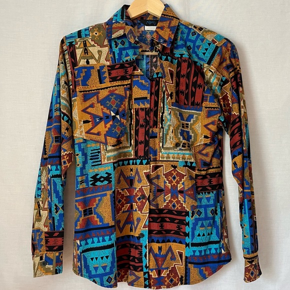 Chemise Western Roper Manches Longues Noire Brodée Florale - Boutons Pression - Taille M - Occasion En Bon état
